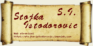 Stojka Istodorović vizit kartica